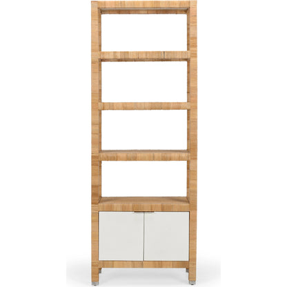 Mimo Etagere by Wildwood in white, natural. Made from wood/rattan in a modern style.