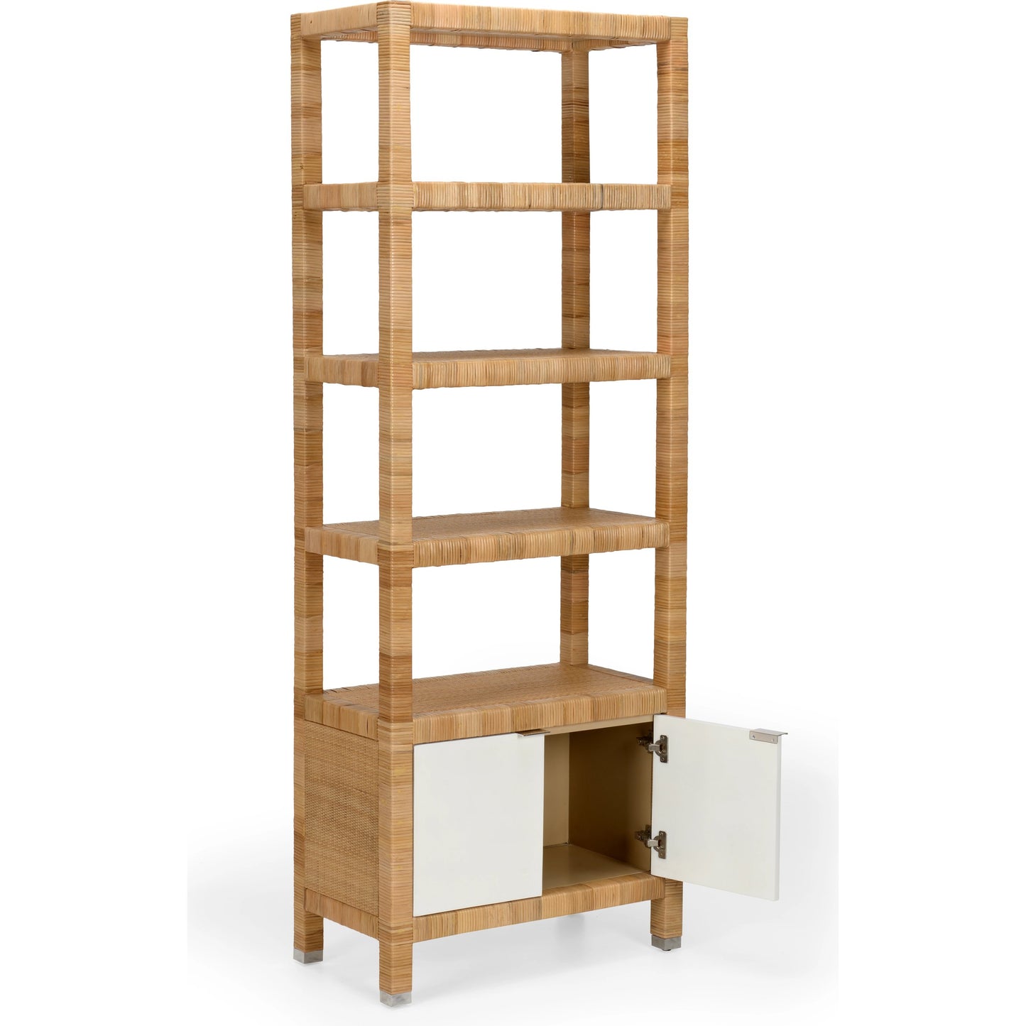 005 SI-2106115 | Additional Silo | Mimo Etagere by Wildwood in white, natural. Made from wood/rattan in a modern style.