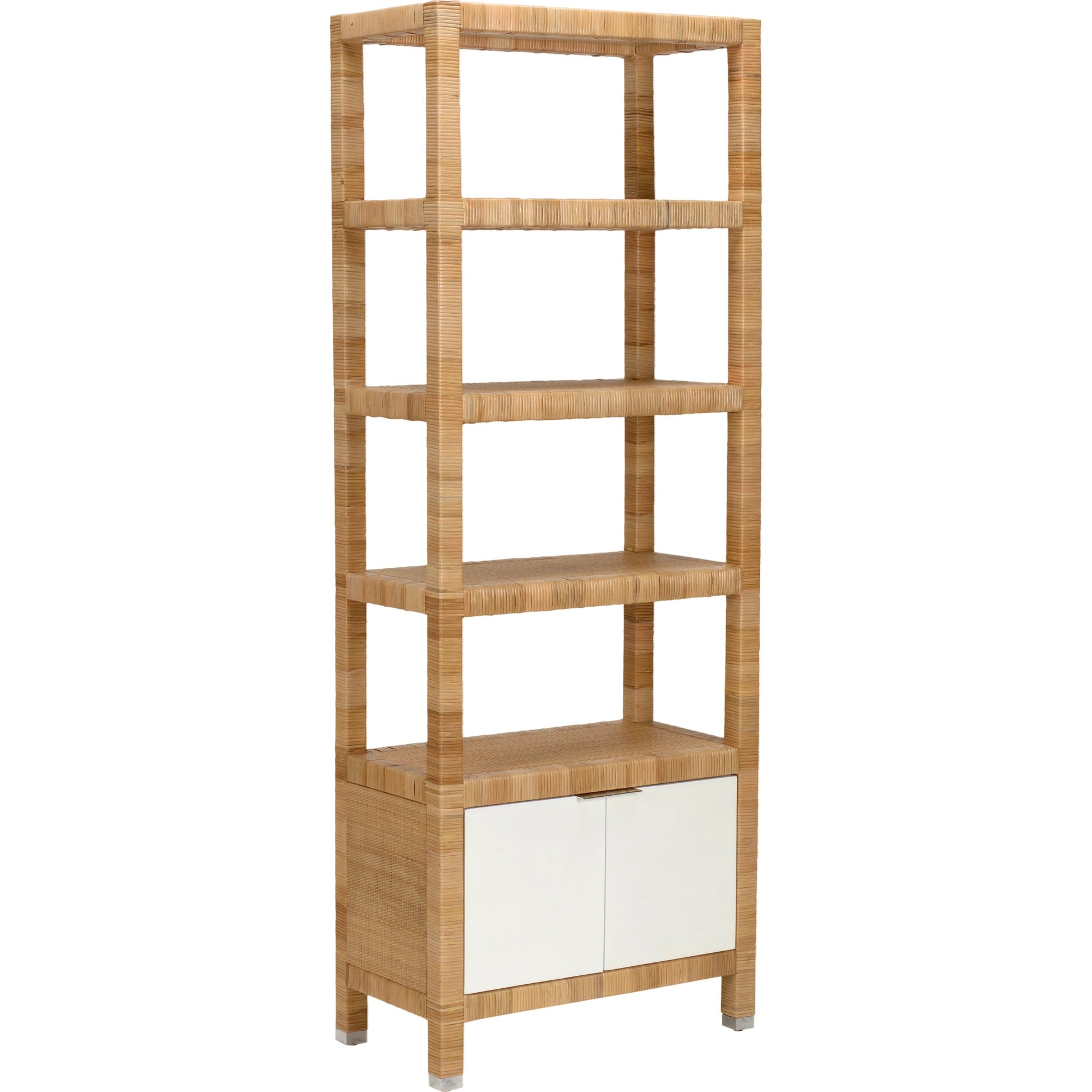 Mimo Etagere by Wildwood in white, natural. Made from wood/rattan in a modern style.