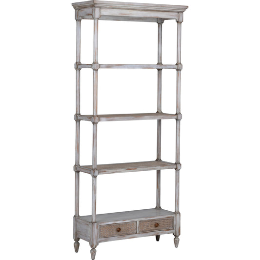Summer House Etagere by Wildwood in gray. Made from wood/cane in a modern style.