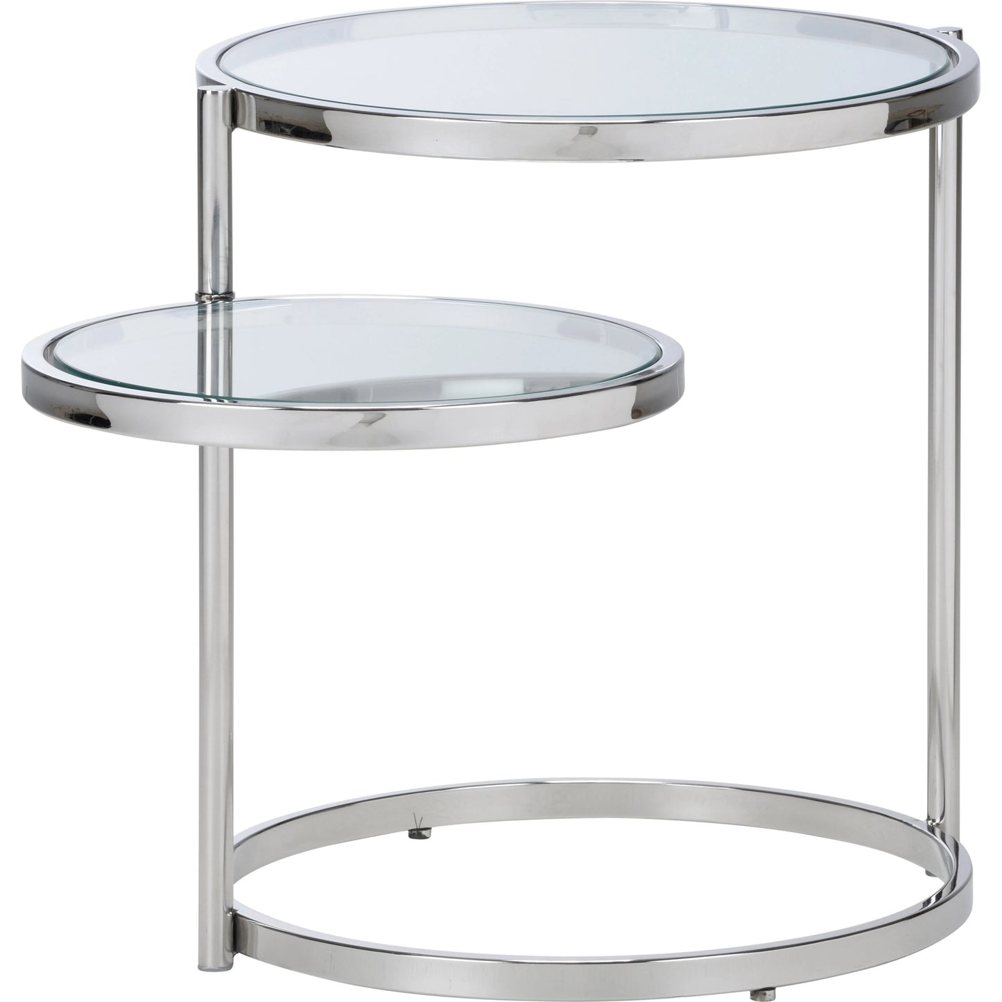 001 SI-2106167 | Primary Silo | Nickel Shelfie Table by Wildwood in silver. Made from stainless steel/glass in a modern style.