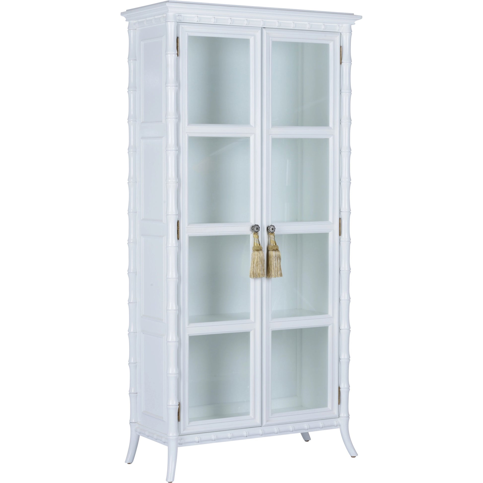Nights in White Linen Cabinet by Wildwood in white, clear. Made from wood/glass in a modern style.