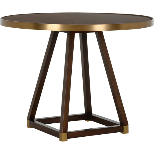 Renzo Center Table by Wildwood in brown, gold. Made from wood/metal in a modern style.