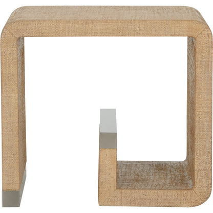 Hera End Table by Wildwood in brown. Made from wood/saguran in a modern style.