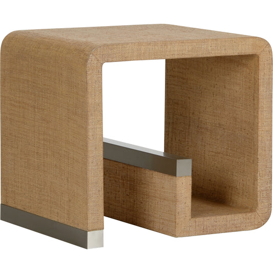 Hera End Table by Wildwood in brown. Made from wood/saguran in a modern style.