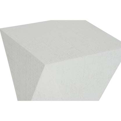 Stravos Spot Table by Wildwood in white. Made from wood/raffia in a modern style.