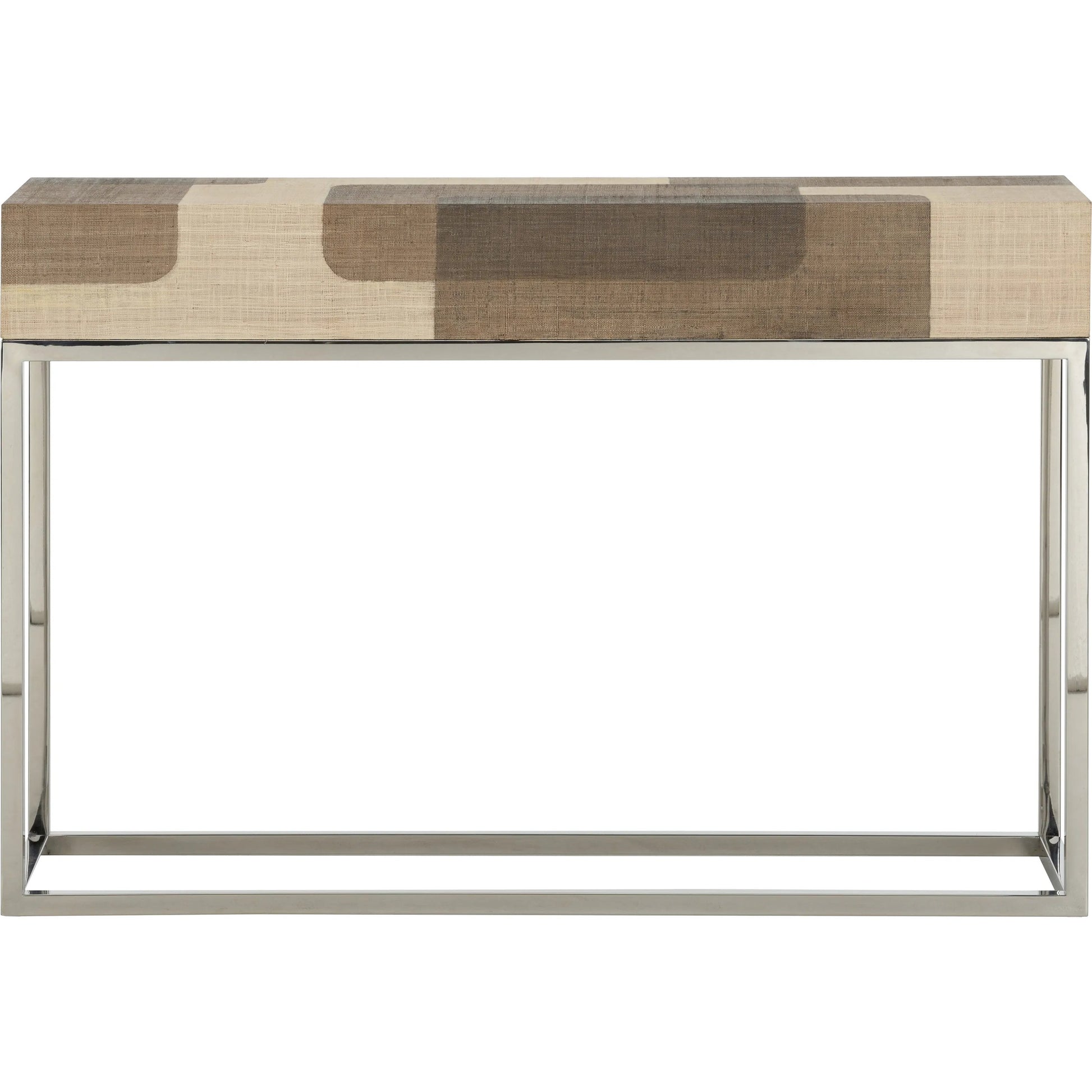 Jacoby Console by Wildwood in brown, cream, polished nickel. Made from unique in a modern style.