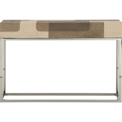 Jacoby Console by Wildwood in brown, cream, polished nickel. Made from unique in a modern style.