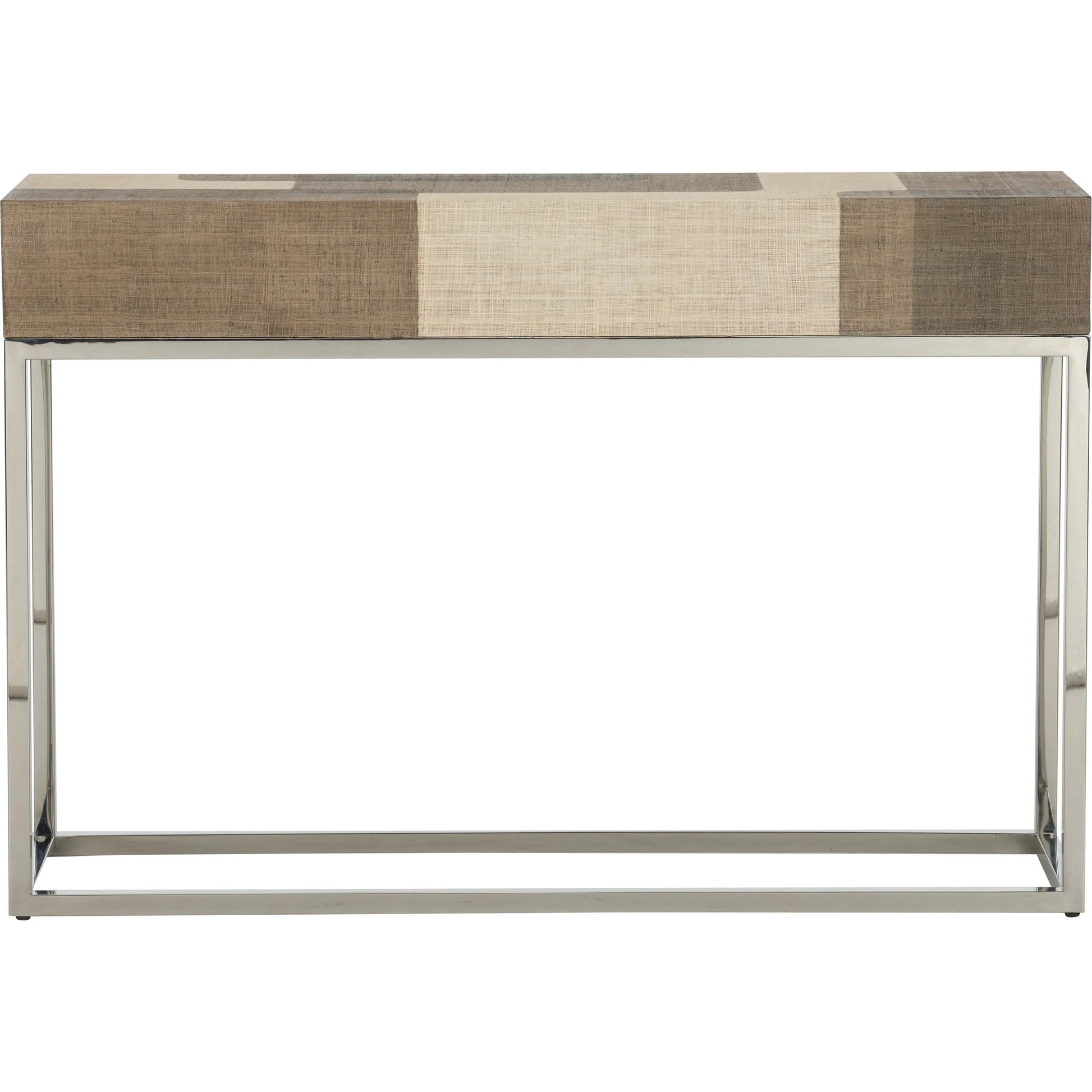 Jacoby Console by Wildwood in brown, cream, polished nickel. Made from unique in a modern style.