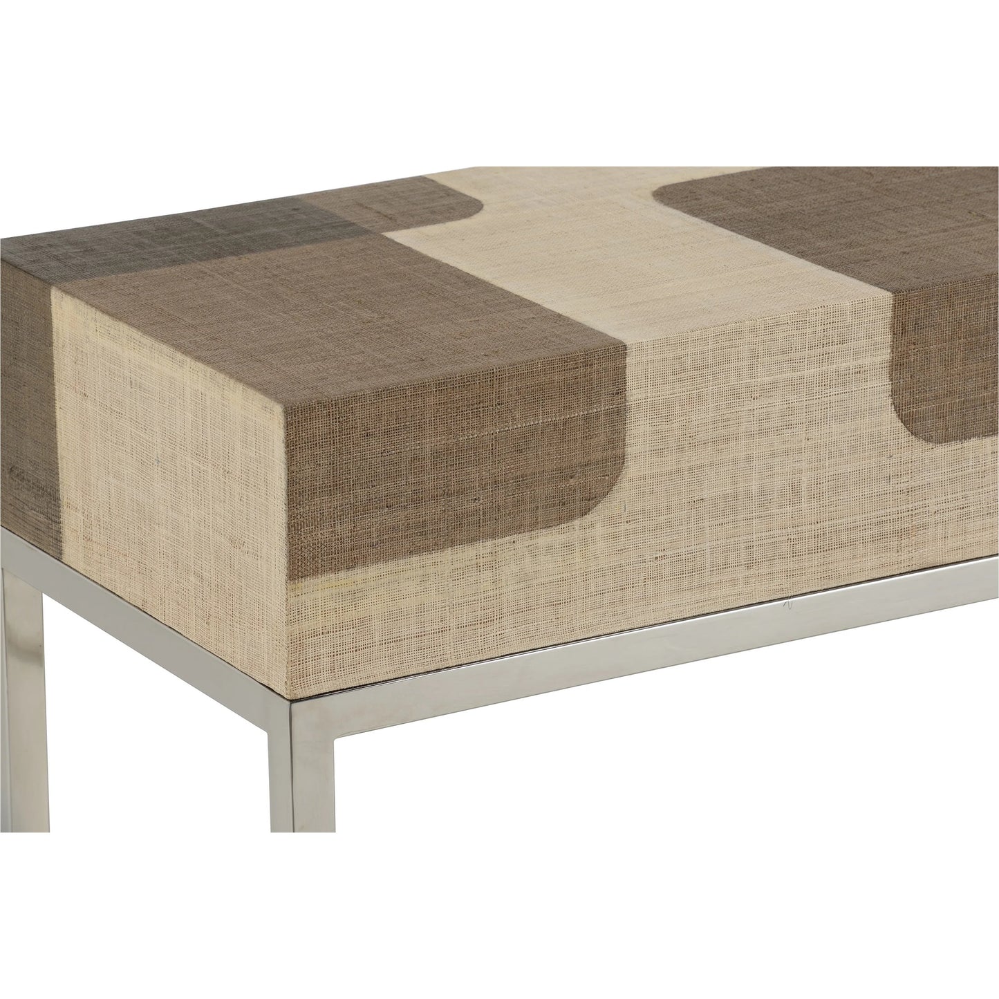 005 SI-2106242 | Closeup | Jacoby Console by Wildwood in brown, cream, polished nickel. Made from unique in a modern style.