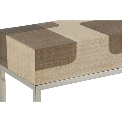 Jacoby Console by Wildwood in brown, cream, polished nickel. Made from unique in a modern style.