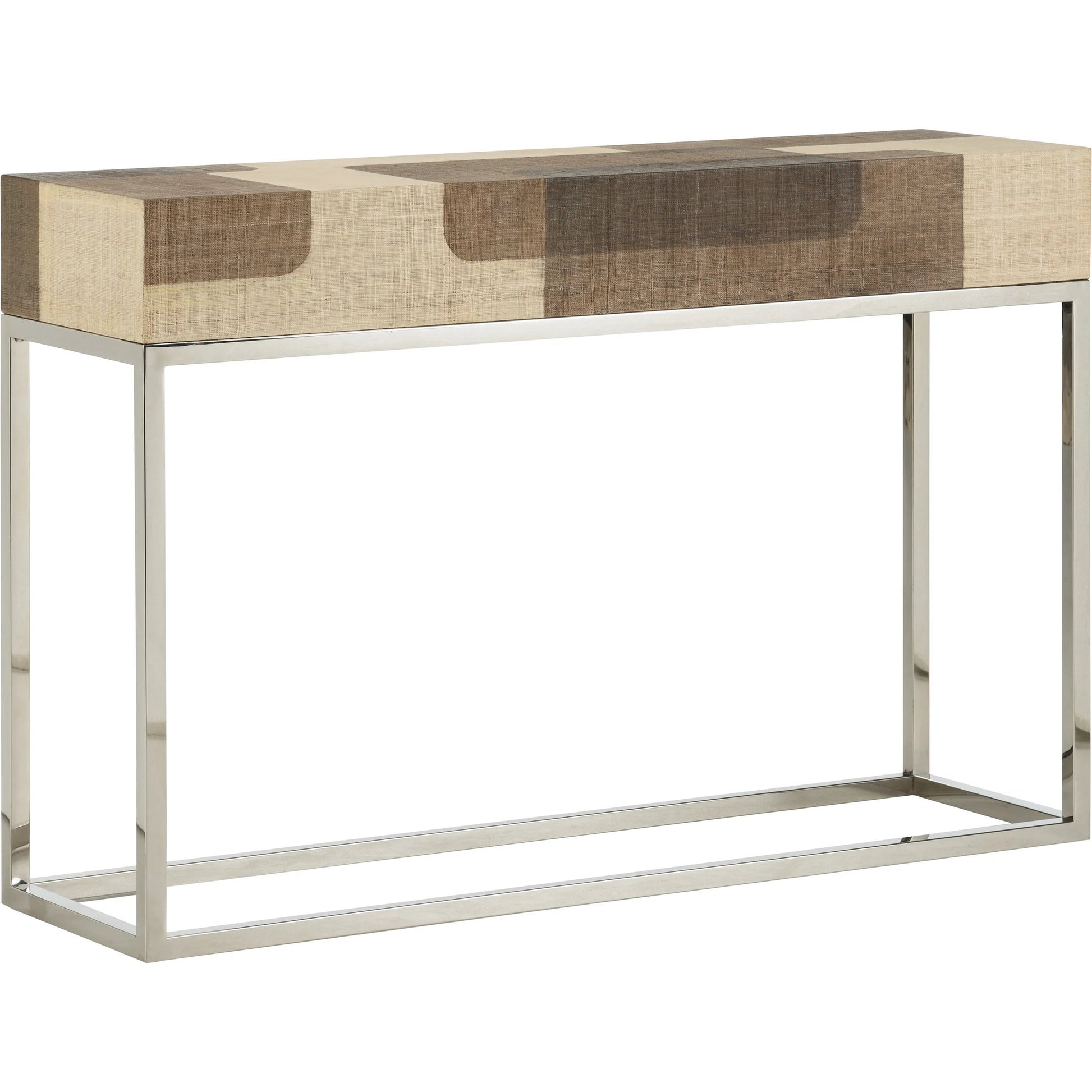 Jacoby Console by Wildwood in brown, cream, polished nickel. Made from unique in a modern style.