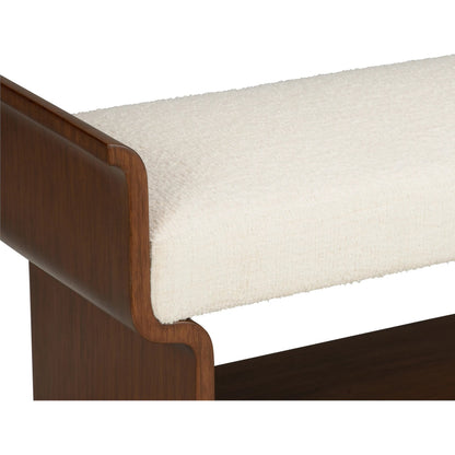 Ando Bench by Wildwood in white, cream and cream. Made from unique in a transitional style.