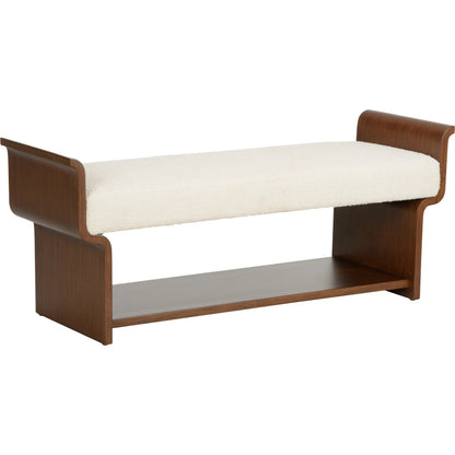 Ando Bench by Wildwood in white, cream and cream. Made from unique in a transitional style.