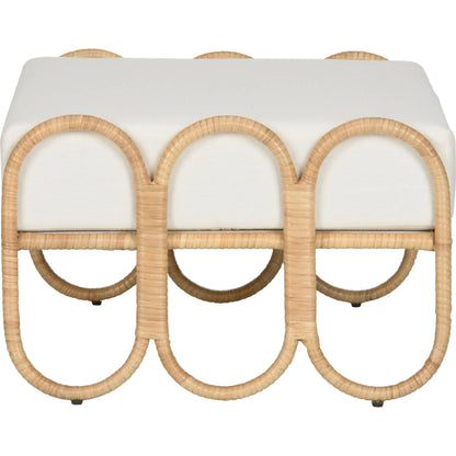 Cuixmala Ottoman by Wildwood in natural, off white. Made from unique in a transitional style.