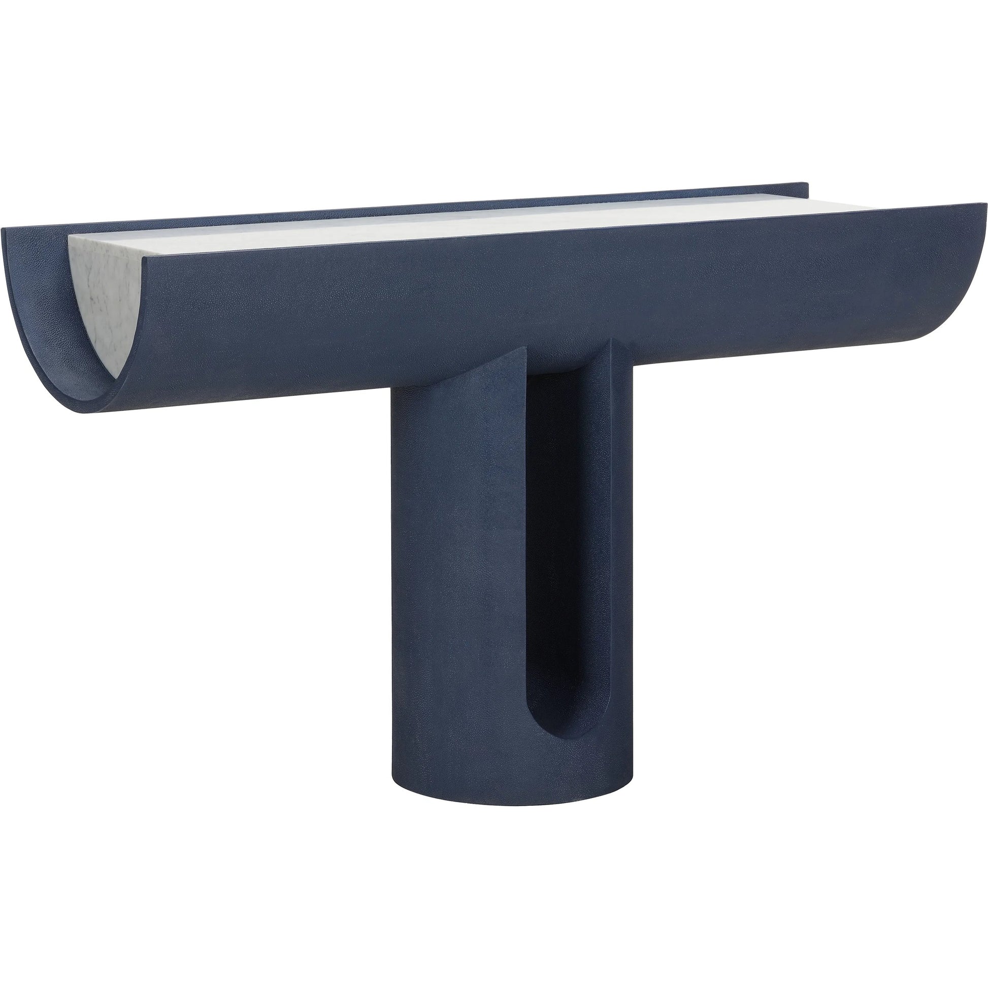 Royal Capsule Console by Wildwood in blue and blue, natural white carrera. Made from unique in a modern style.