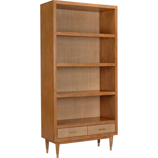 Panama Etagere by Wildwood in brown. Made from wood, raffia in a unique style.