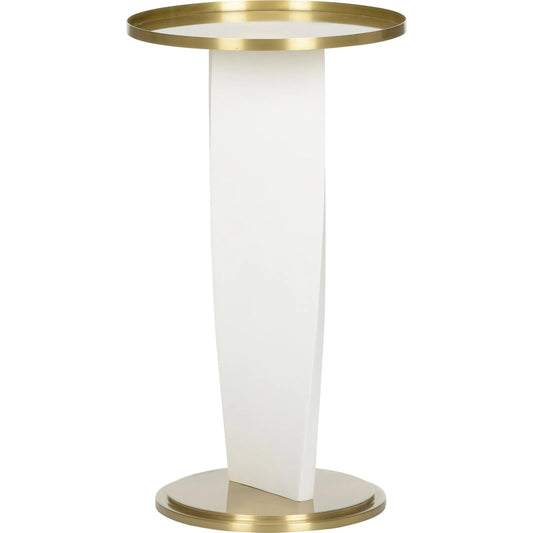 Elin Drinks Table by Wildwood in white, cream, gold. Made from unique in a unique style.