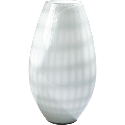 Cased Glass Grid Vase by Global Views in blue, gray. Made from artglass in a modern style.