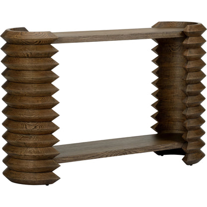 Stax Console by Wildwood in brown and driftwood. Made from unique in a traditional style.