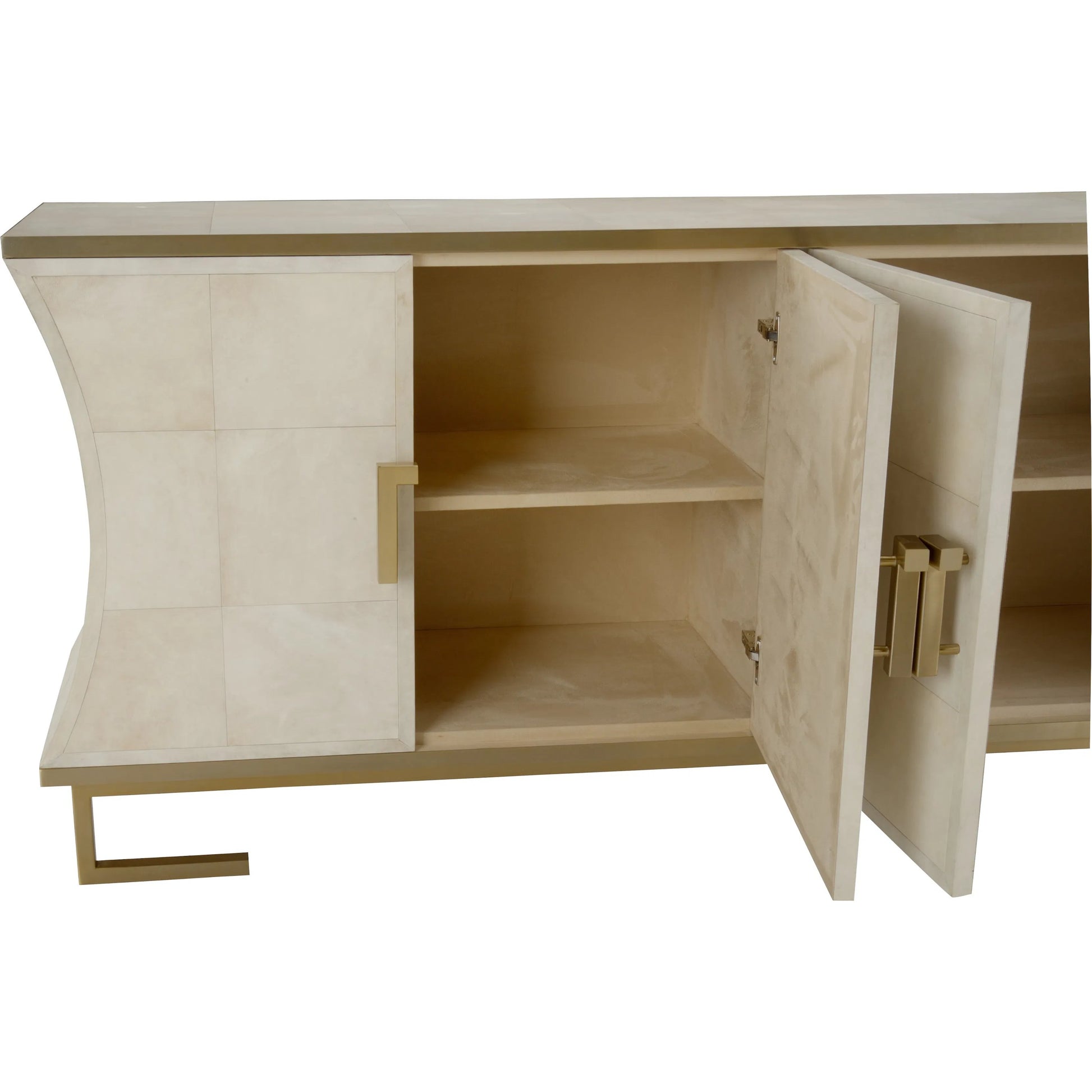 Mikami Cabinet by Wildwood in white, cream and cream. Made from unique in a transitional style.