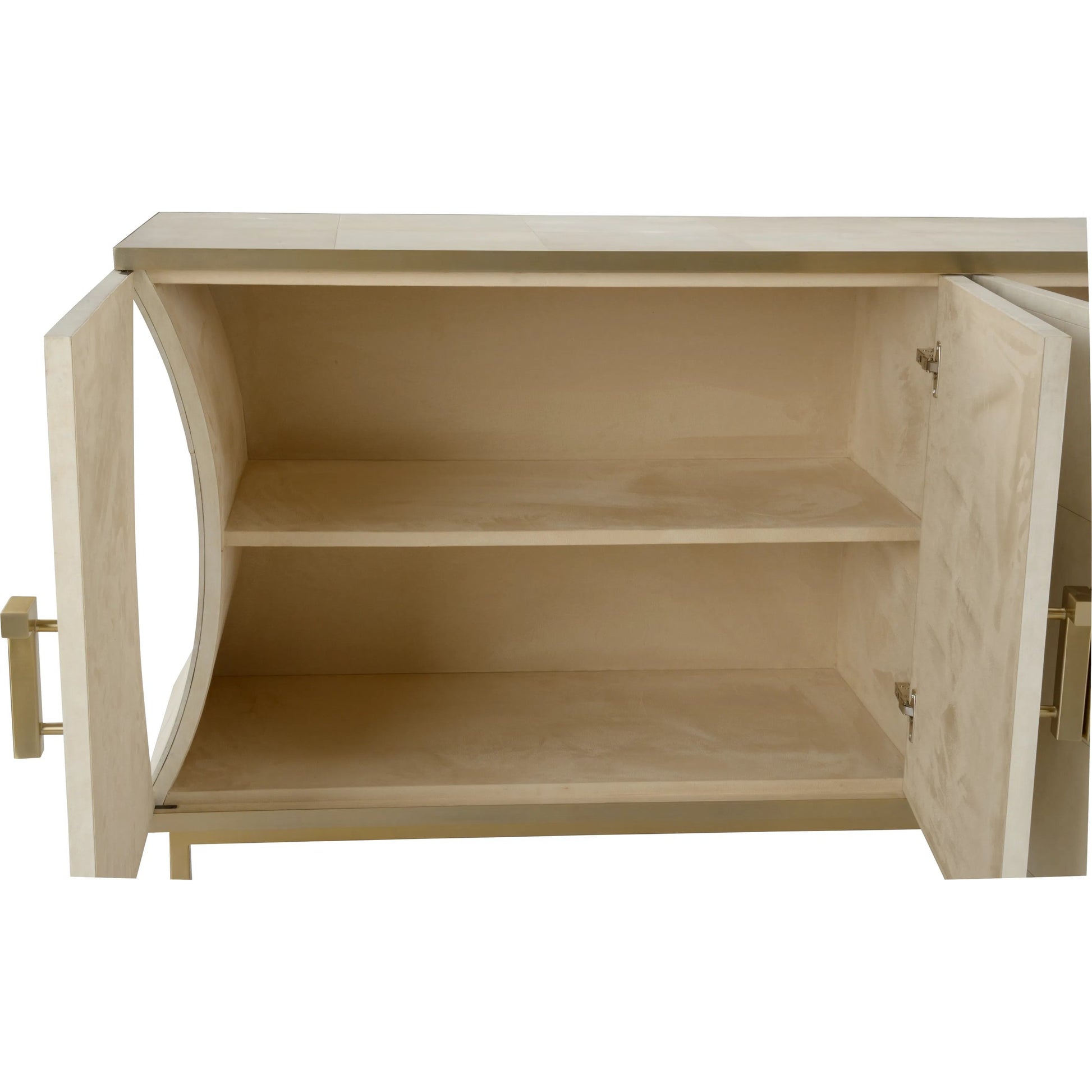 Mikami Cabinet by Wildwood in white, cream and cream. Made from unique in a transitional style.