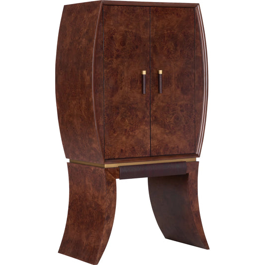 Harvey Bar Cabinet by Wildwood in burl. Made from unique in a unique style.