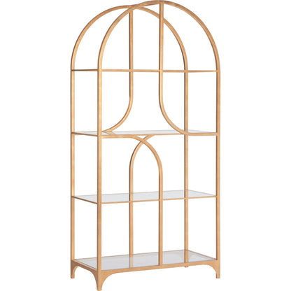 Atwood Etagere by Wildwood in gold leaf. Made from unique in a unique style.