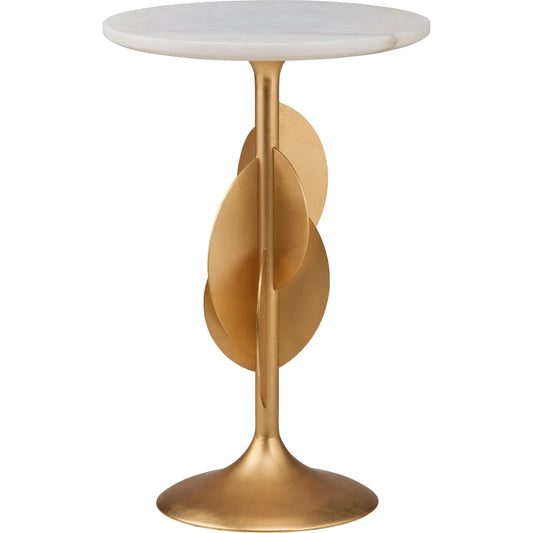 Avalon Drinks Table by Wildwood in gold leaf, natural white. Made from unique in a unique style.