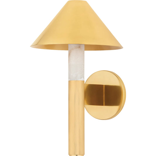 Altona Wall Sconce by Corbett in vintage brass. Made from brass in a unique style.