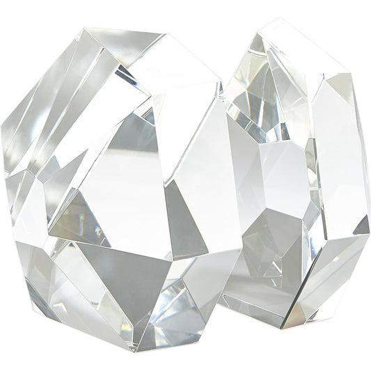 Crystal Bookends by Global Views. Made from crystal in a modern style.