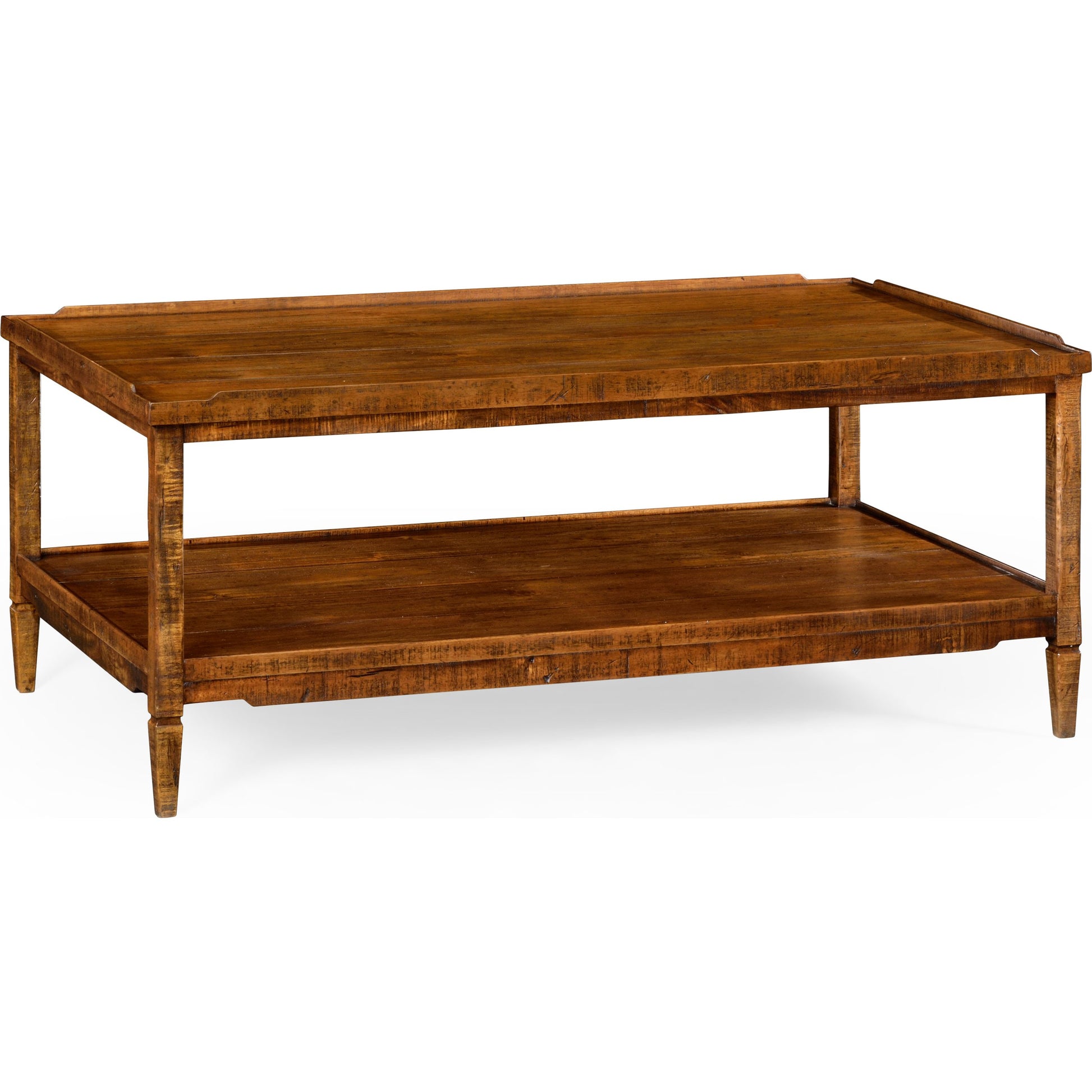 Casual Accents Country Walnut Cocktail Table by Jonathan Charles in brown and country farmhouse walnut. Made from acacia in a traditional style.