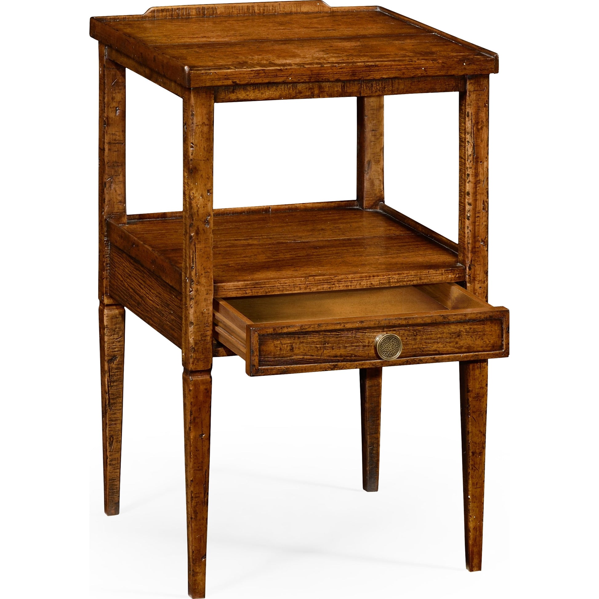 Casual Accents Country Walnut Square End Table by Jonathan Charles in brown and country farmhouse walnut. Made from acacia in a traditional style.