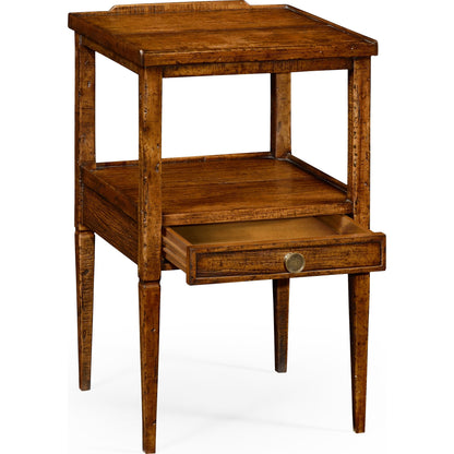 Casual Accents Country Walnut Square End Table by Jonathan Charles in brown and country farmhouse walnut. Made from acacia in a traditional style.
