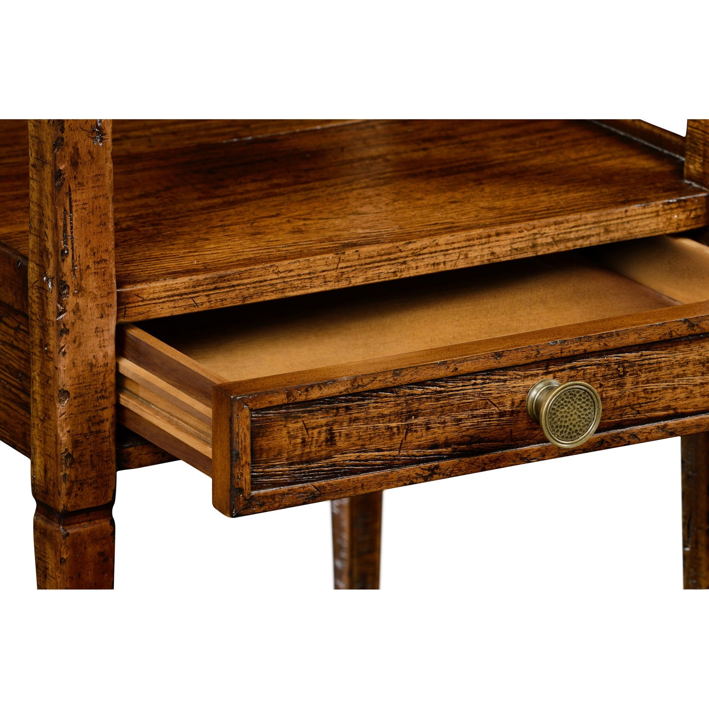 005 SR-846281 | Closeup | Casual Accents Country Walnut Square End Table by Jonathan Charles in brown and country farmhouse walnut. Made from acacia in a traditional style.