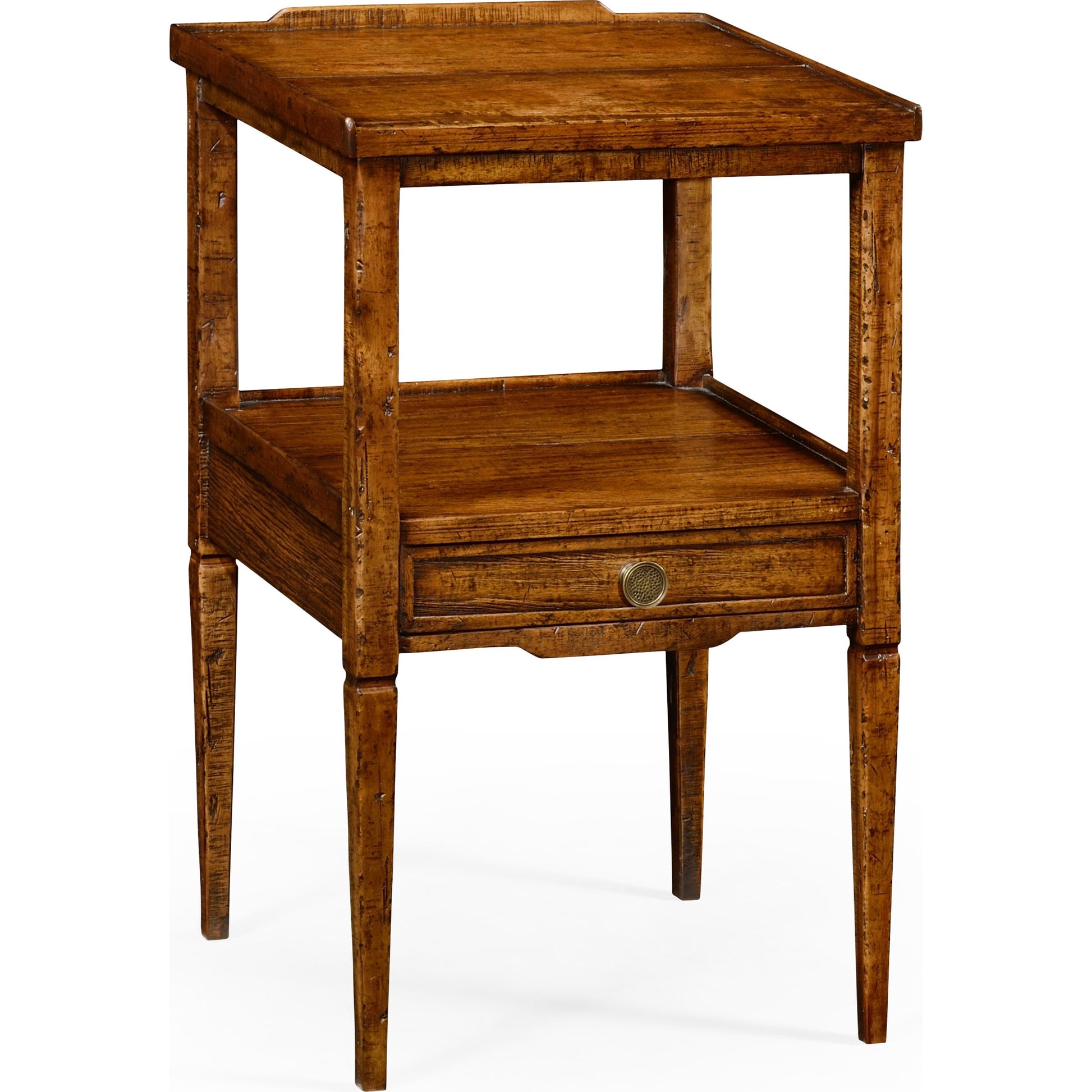 Casual Accents Country Walnut Square End Table by Jonathan Charles in brown and country farmhouse walnut. Made from acacia in a traditional style.