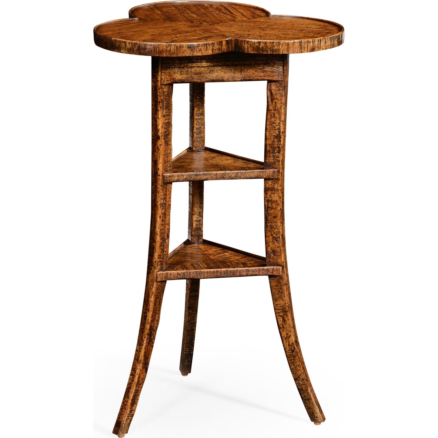 001 SR-846397 | Primary Silo | Casual Accents Country Walnut Trefoil Side Table by Jonathan Charles in brown and country farmhouse walnut. Made from acacia in a cottage & farmhouse style.