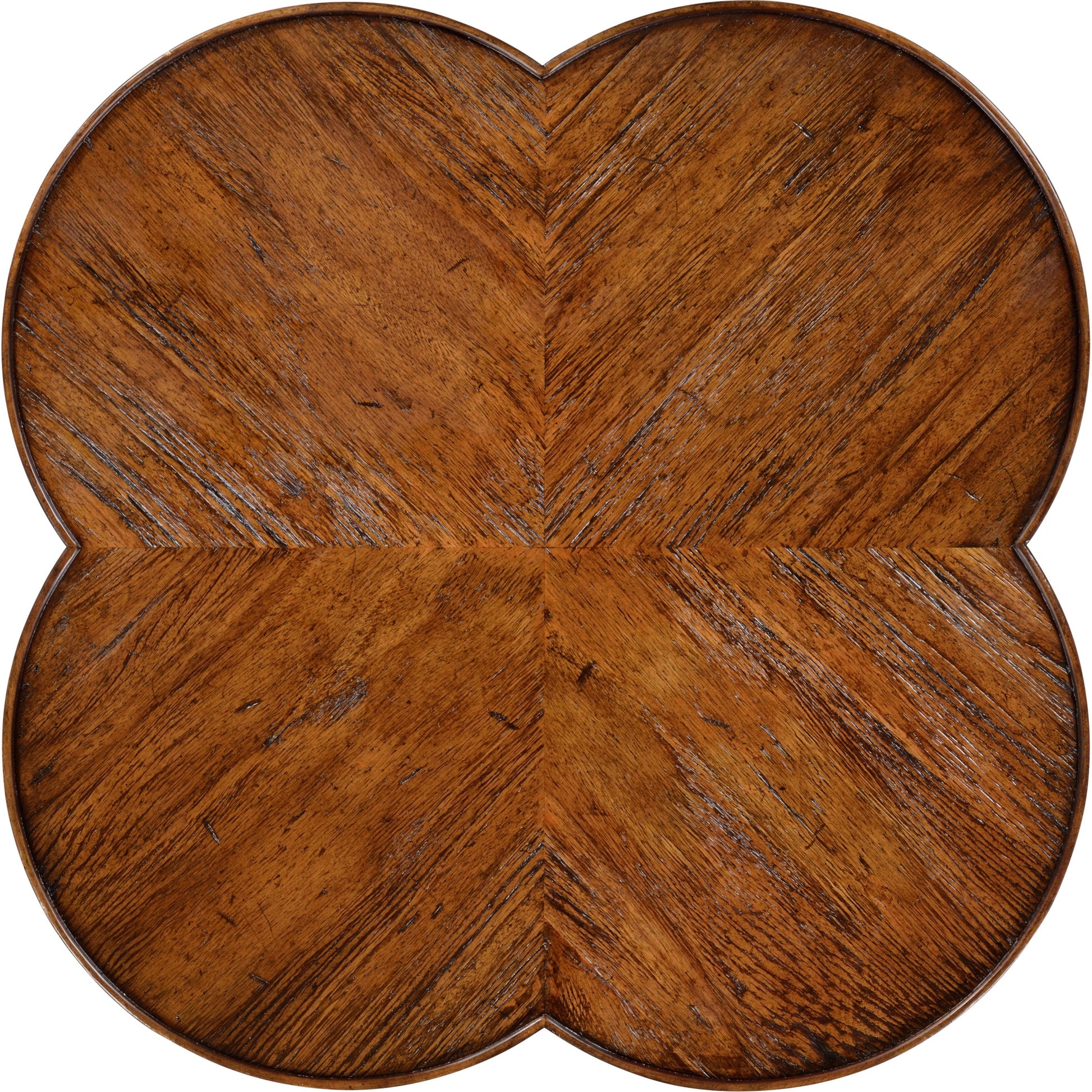 Casual Accents Country Walnut Quatrefoil Accent Table by Jonathan Charles. Made from acacia in a traditional style.