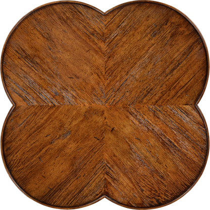 Casual Accents Country Walnut Quatrefoil Accent Table by Jonathan Charles. Made from acacia in a traditional style.