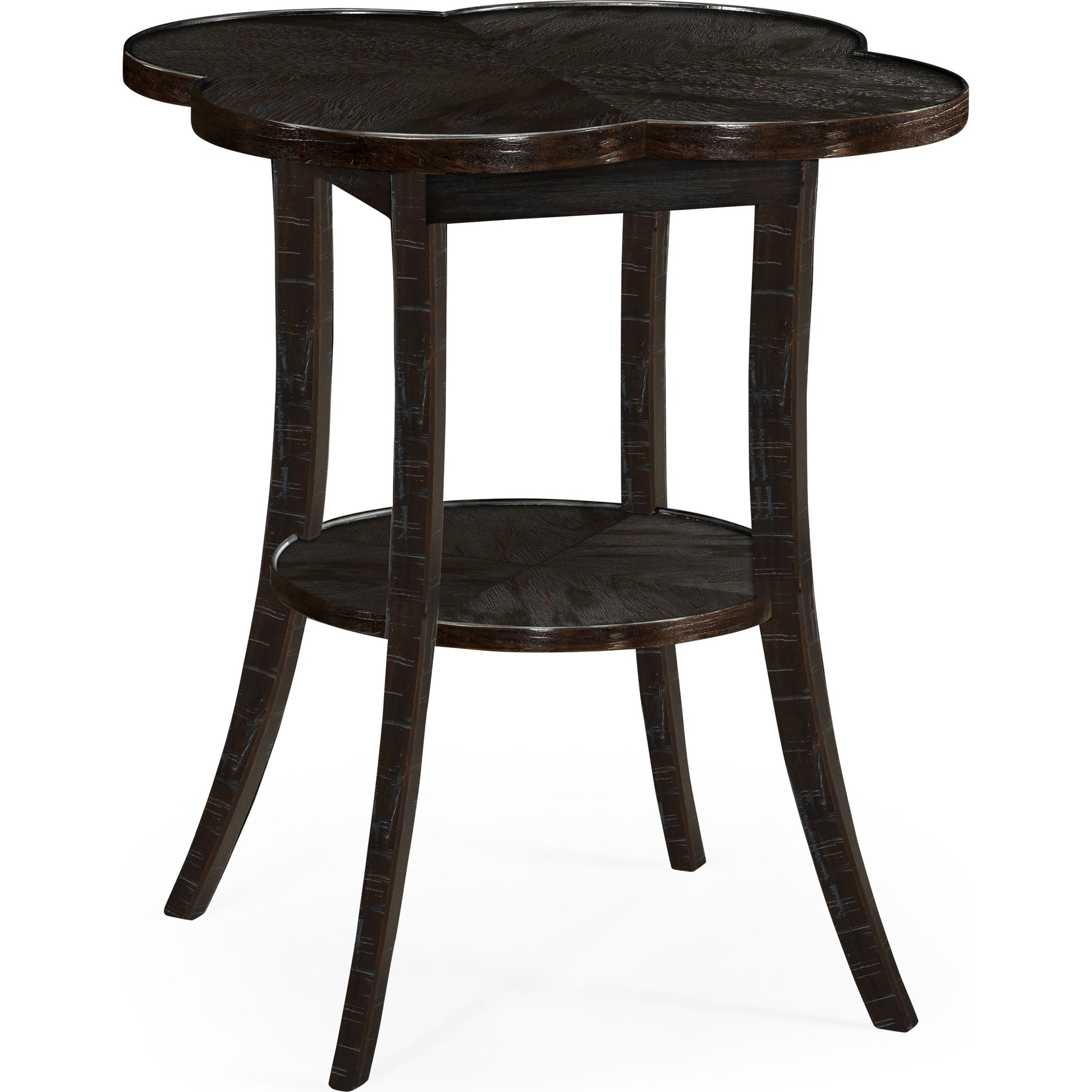 Casual Accents Country Walnut Quatrefoil Accent Table by Jonathan Charles. Made from acacia in a traditional style.