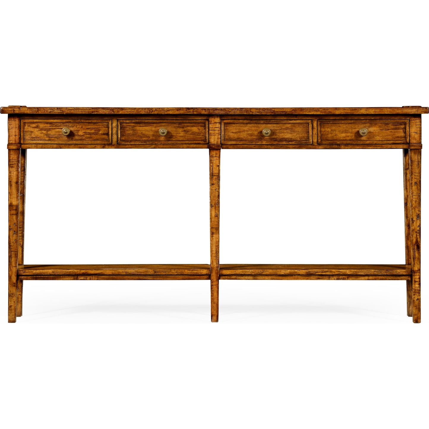002 SR-846260 | Additional Silo | Casual Accents Country Walnut 4 Drawer Console Table by Jonathan Charles in brown and country farmhouse walnut. Made from acacia in a traditional style.