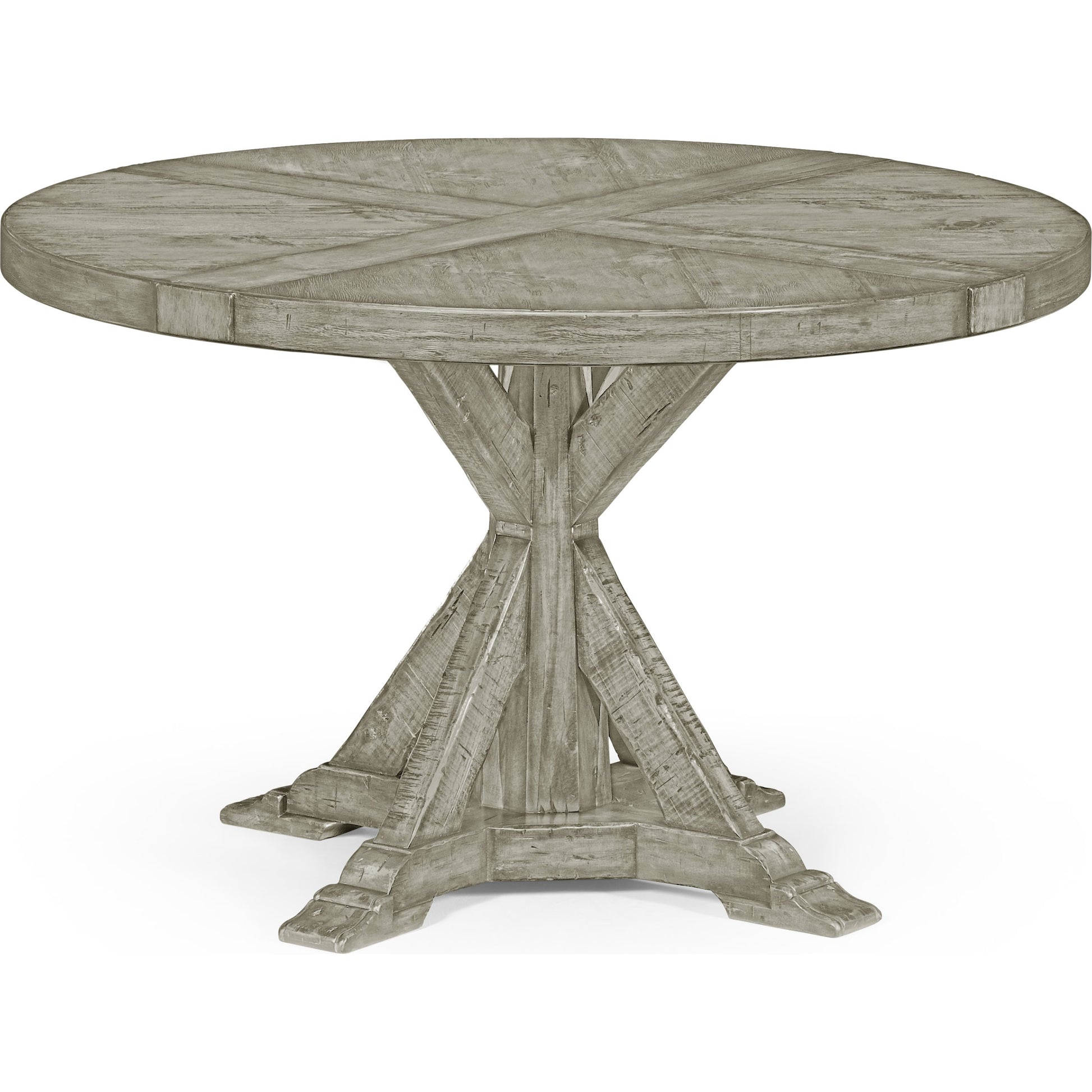 Casual Accents Country Walnut Round Wood Dining Table by Jonathan Charles in country farmhouse walnut. Made from acacia in a rustic style.