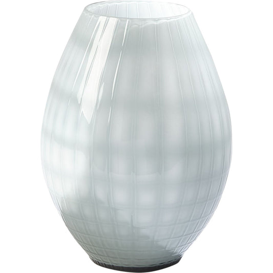 Cased Glass Grid Vase by Global Views in blue, gray. Made from artglass in a modern style.