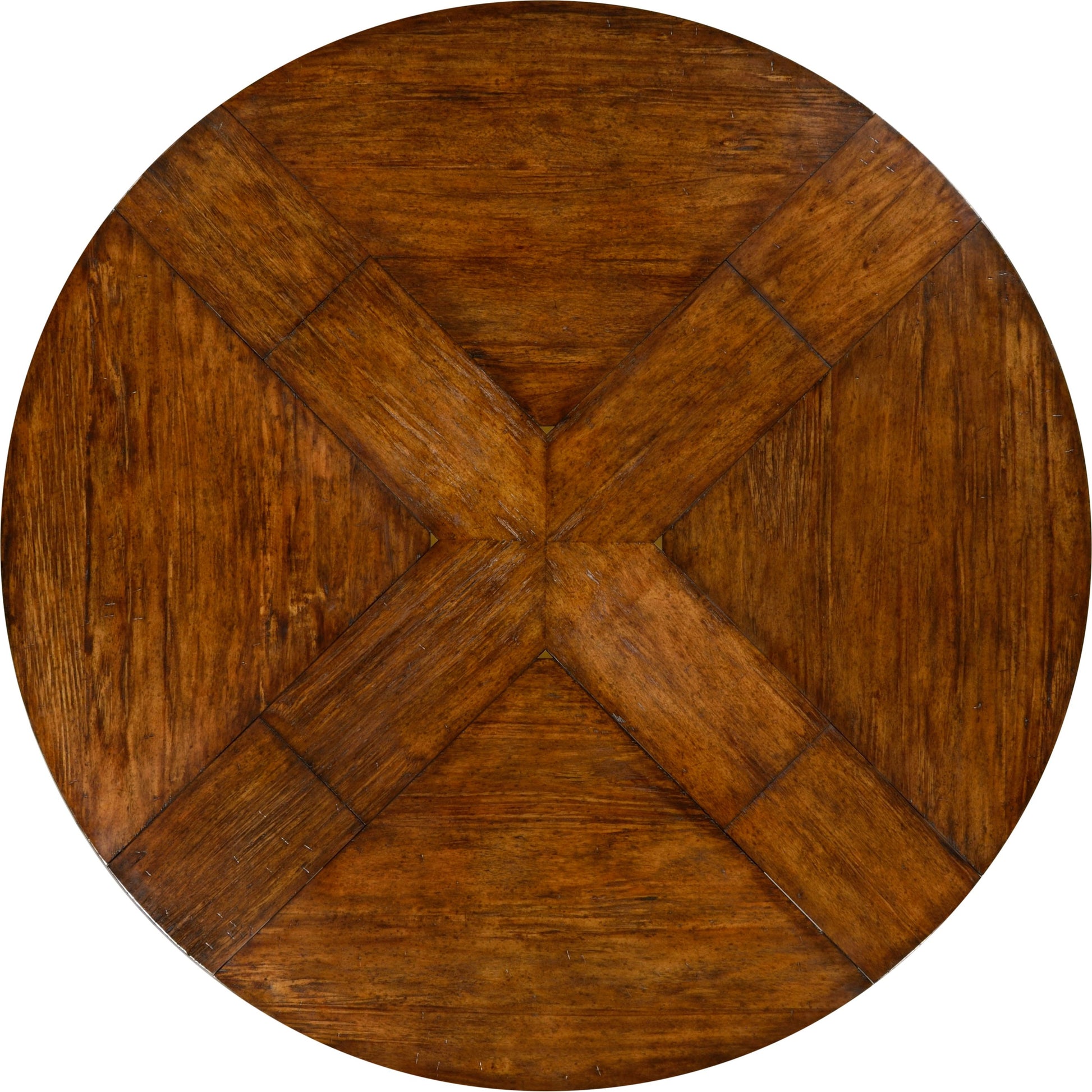 Casual Accents Country Walnut Round Extendable Dining Table 59" by Jonathan Charles in brown and country farmhouse walnut. Made from acacia in a traditional style.