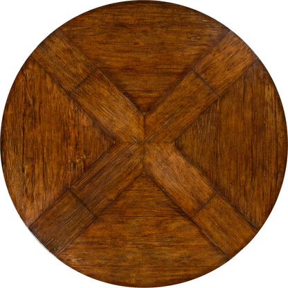 Casual Accents Country Walnut Round Extendable Dining Table 59" by Jonathan Charles in brown and country farmhouse walnut. Made from acacia in a traditional style.