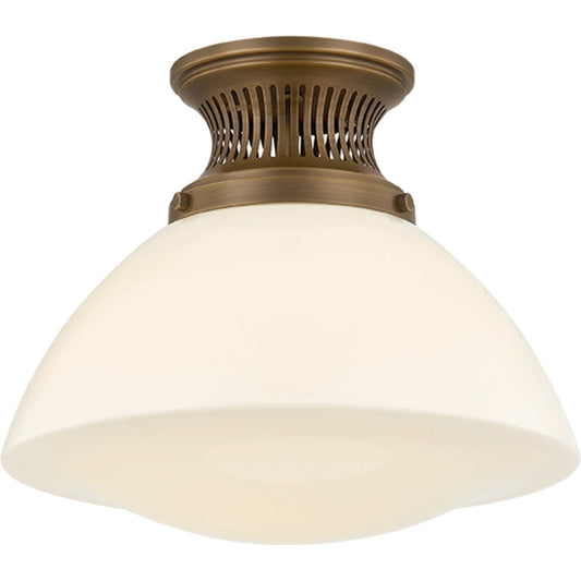 Bruceville Flush Mount by Hudson Valley in historic bronze. Made from glass in a unique style.