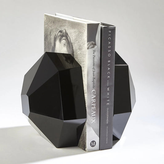 Crystal Bookends by Global Views. Made from crystal in a modern style.