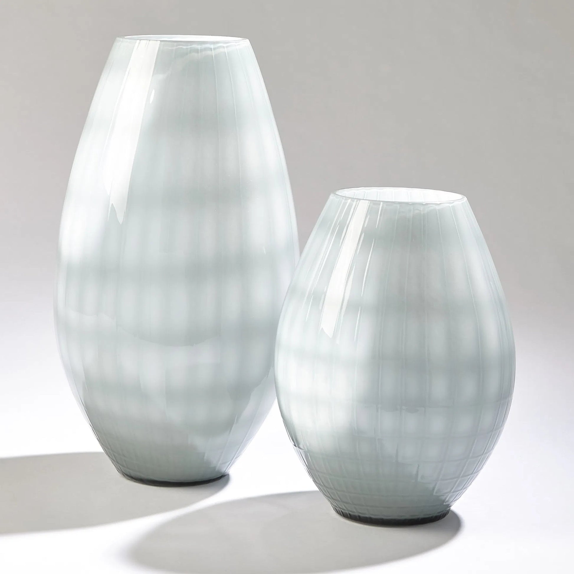 Cased Glass Grid Large Vase by Global Views in blue. Made from unique in a modern style.