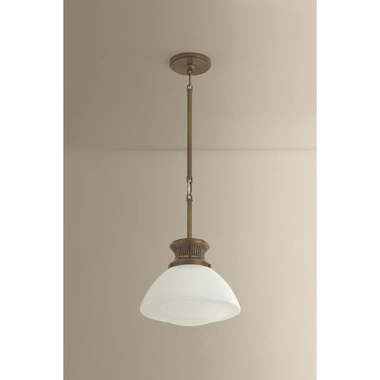 Bruceville Pendant by Hudson Valley in historic bronze. Made from glass in a unique style.