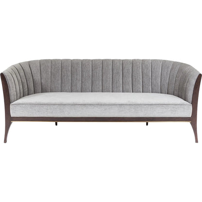 Channel Back Sofa by Global Views. Made from solid walnut, fabric, wood, 100% cotton, double rub: 50,000 in a modern style.